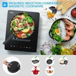 IsEasy Portable Induction Hob 2100W Single Cooking Zone Induction Cooker With 9 Power Levels Setting, 8-hours Timer, Sensor Touch Control, Safety Lock [Energy Class A+++] -Home Appliance Store 100028414 4