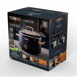 Tower Cavaletto 3.5 Litre Slow Cooker Black -Home Appliance Store 100989167 2