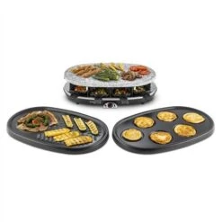 Klarstein All-U-Can-Grill Raclette 4-in-1 Pancakes Crêpes Stone Plate 8 People -Home Appliance Store 14842274 4