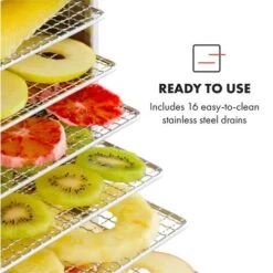 Klarstein Master Jerky 16 Dehydrator 1500W 40-90 ° C 15h-Timer Stainless Steel Silver 7 Klarstein Master Jerky 16 Dehydrator 1500W 40-90 ° C 15h-Timer Stainless Steel Silver -Home Appliance Store 19161659 3