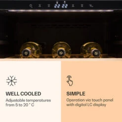 Klarstein Reserva 166 Duo Wine Refrigerator 166 Bottles 379 Litres 2 Zones Touch 10 Klarstein Reserva 166 Duo Wine Refrigerator 166 Bottles 379 Litres 2 Zones Touch -Home Appliance Store 22969148 4
