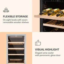 Klarstein Reserva 166 Duo Wine Refrigerator 166 Bottles 379 Litres 2 Zones Touch 11 Klarstein Reserva 166 Duo Wine Refrigerator 166 Bottles 379 Litres 2 Zones Touch -Home Appliance Store 22969148 5