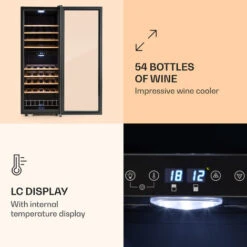 Klarstein Vinamour 54 Duo Wine Refrigerator 2 Zones 148 Litres 54 Bottles Touch Display -Home Appliance Store 22969197 4