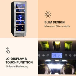 Klarstein Vinovilla 17 Built-In Duo Two-Zone Wine Fridge 53l 17 Bottles 3-Colour Glass Door -Home Appliance Store 22969412 5