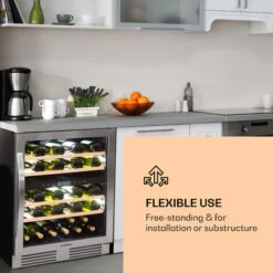 Klarstein Vinovilla 43 Built-In Duo Two-Zone Wine Fridge 129l 43 Bottles 3-Colour Glass Door -Home Appliance Store 22969413 2