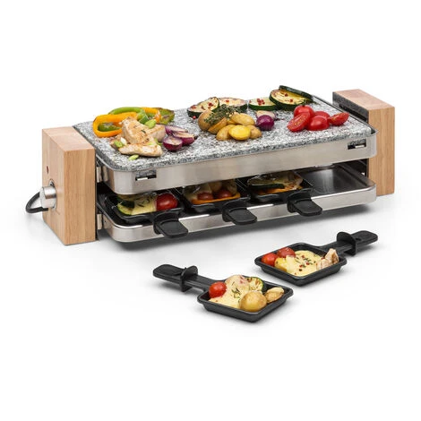 Klarstein Prime Rib Raclette Grill 8 Pers. 1500 W Natural Stone Plate Stainless Steel Wooden Feet 3 Klarstein Prime Rib Raclette Grill 8 Pers. 1500 W Natural Stone Plate Stainless Steel Wooden Feet