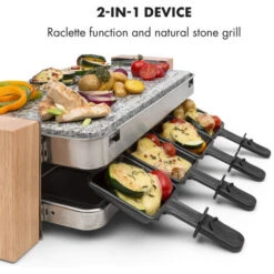 Klarstein Prime Rib Raclette Grill 8 Pers. 1500 W Natural Stone Plate Stainless Steel Wooden Feet 10 Klarstein Prime Rib Raclette Grill 8 Pers. 1500 W Natural Stone Plate Stainless Steel Wooden Feet -Home Appliance Store 22969674 4