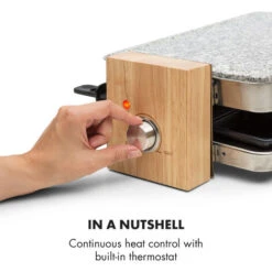 Klarstein Prime Rib Raclette Grill 8 Pers. 1500 W Natural Stone Plate Stainless Steel Wooden Feet 11 Klarstein Prime Rib Raclette Grill 8 Pers. 1500 W Natural Stone Plate Stainless Steel Wooden Feet -Home Appliance Store 22969674 5