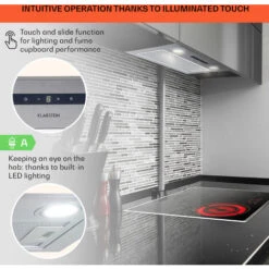 Klarstein Paolo Cooker Hood Built-in 52,5 Cm EEC: A 593 M³/h LED Touch -Home Appliance Store 22969732 4