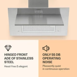 Klarstein Athena Cooker Bonnet 60cm Exhaust Air: 350 M³/h LED Stainless Steel -Home Appliance Store 22969760 5