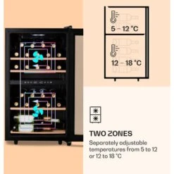 Klarstein Barossa 34 Duo Wine Refrigerator 34 Bottles 80 Litres 2 Zones Touch Control -Home Appliance Store 22969761 4