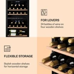 Klarstein Barossa 34 Duo Wine Refrigerator 34 Bottles 80 Litres 2 Zones Touch Control -Home Appliance Store 22969761 5