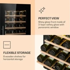 Klarstein Barossa 77 Duo Wine Fridge 2 Zones 191 L 77 Bottles Touch LED Black -Home Appliance Store 22969790 4