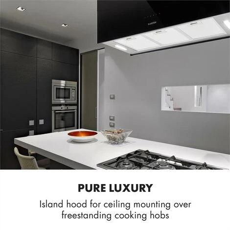Klarstein Kronleuchter XL Island Exhaust Hood 90cm Exhaust Air: 590m³ / H LED Touch Black 4 Klarstein Kronleuchter XL Island Exhaust Hood 90cm Exhaust Air: 590m³ / H LED Touch Black - Image 2