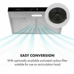 Klarstein Contempo Neo Substructure Cooker Extractor Hood 60cm 175m³ / H LED Stainless Steel Acrylic -Home Appliance Store 22970175 3