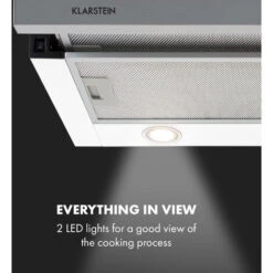 Klarstein Mariana 60 Flat Screen Hood 500 M³ / H Exhaust Air LED White -Home Appliance Store 22970532 5