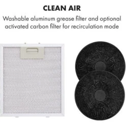 Klarstein Tron Ambience Island Cooker Extractor Hood Ø38cm Recirculation 540m³ / H LED Black -Home Appliance Store 22970601 5