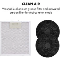 Klarstein Tron Ambience Island Cooker Extractor Hood Ø38cm Recirculation 540m³ / H LED White -Home Appliance Store 22970602 5