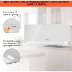 Klarstein Kronleuchter XL Kitchen Island Extractor Hood 90cm Recirculation 590m³/h LED Touchscreen White 10 Klarstein Kronleuchter XL Kitchen Island Extractor Hood 90cm Recirculation 590m³/h LED Touchscreen White -Home Appliance Store 22970682 4