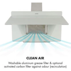 Klarstein Aurica 90 Cooker Hood 90 Cm 600 M³/h LED Touch Glass White -Home Appliance Store 23632458 5