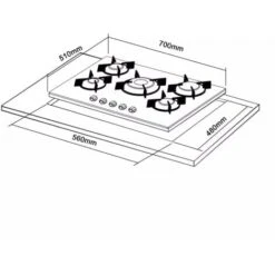 AREBOS Gas Hob 5 Burners Glass Ceramic Incl. Pot Rack & Ignition Fuse Autarkic Suitable For Natural Gas Or Propane Gas Gas Cooker Gas Cooker -Home Appliance Store 28597997 5