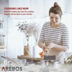 AREBOS Stainless Steel Gas Cooker - 5 Burners - 68 Cm -Home Appliance Store 28598036 3
