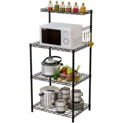 Livingandhome 3 Tier Microwave Oven Rack With Top Spice Shelf 9 Livingandhome 3 Tier Microwave Oven Rack With Top Spice Shelf -Home Appliance Store 30685580 3