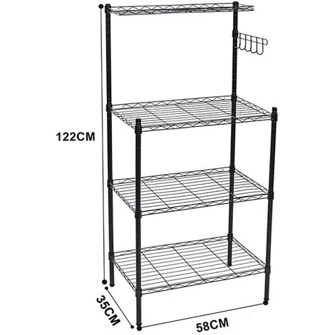 Livingandhome 3 Tier Microwave Oven Rack With Top Spice Shelf 7 Livingandhome 3 Tier Microwave Oven Rack With Top Spice Shelf - Image 5