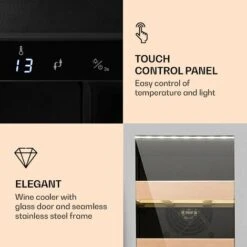 Klarstein Vinovilla Smart Wine Fridge 50l / 20 Bottles Glass Door Stainless Steel -Home Appliance Store 33502956 3