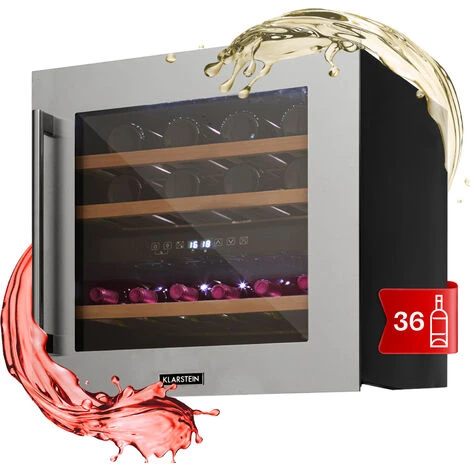 Klarstein Vinsider 36 Wine Fridge 2 Cooling Zones 5-22°C 85l Stainless Steel 3 Klarstein Vinsider 36 Wine Fridge 2 Cooling Zones 5-22°C 85l Stainless Steel