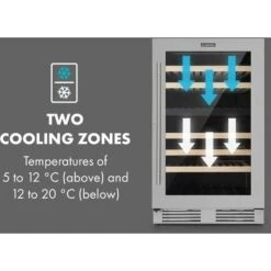 Klarstein Vinovilla 79 Built-In Duo Two-Zone Wine Fridge 190l 79 Bottles 3-Ply Glass Door -Home Appliance Store 33503003 3