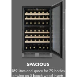 Klarstein Vinovilla 79 Built-In Duo Two-Zone Wine Fridge 190l 79 Bottles 3-Ply Glass Door -Home Appliance Store 33503003 4