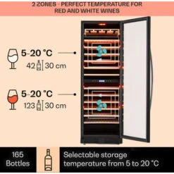 Klarstein Vinovilla Grande 162 Built-in Duo Onyx Edition Wine Fridge 425 Litres 162 Bottles -Home Appliance Store 33503020 3