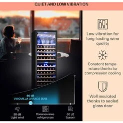 Klarstein Vinovilla Grande 162 Built-in Duo Onyx Edition Wine Fridge 425 Litres 162 Bottles -Home Appliance Store 33503020 4