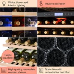 Klarstein Vinovilla Grande 162 Built-in Duo Onyx Edition Wine Fridge 425 Litres 162 Bottles -Home Appliance Store 33503020 5