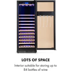 Klarstein First Class 84 Wine Cooler 4 Dispensers 84 Bottles 5-22 ° C Black -Home Appliance Store 33503305 5