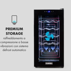 Klarstein Shiraz 15 Slim Uno Wine Fridge 44l Touch Control Panel 5-18°C -Home Appliance Store 33503464 5