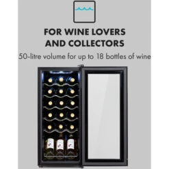 Klarstein Shiraz 18 Slim Uno Wine Refrigerator 50l 18Fl Touch Control Panel 5-18°C -Home Appliance Store 33503467 3