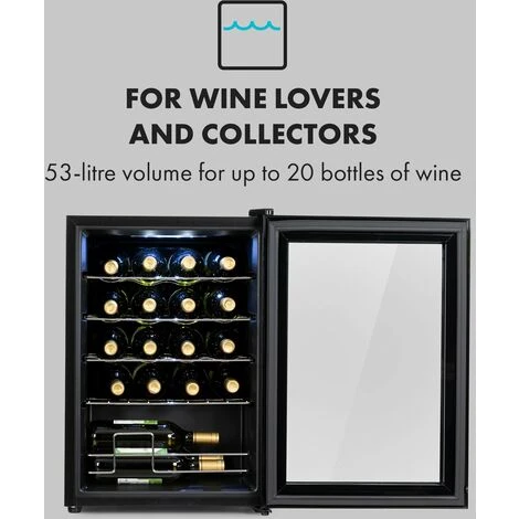 Klarstein Shiraz 20 Uno Wine Refrigerator 53 Litres 20 Bottles Touch Control Panel 5-18°C 5 Klarstein Shiraz 20 Uno Wine Refrigerator 53 Litres 20 Bottles Touch Control Panel 5-18°C - Image 3