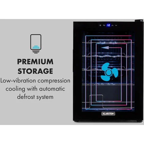 Klarstein Shiraz 20 Uno Wine Refrigerator 53 Litres 20 Bottles Touch Control Panel 5-18°C 7 Klarstein Shiraz 20 Uno Wine Refrigerator 53 Litres 20 Bottles Touch Control Panel 5-18°C - Image 5