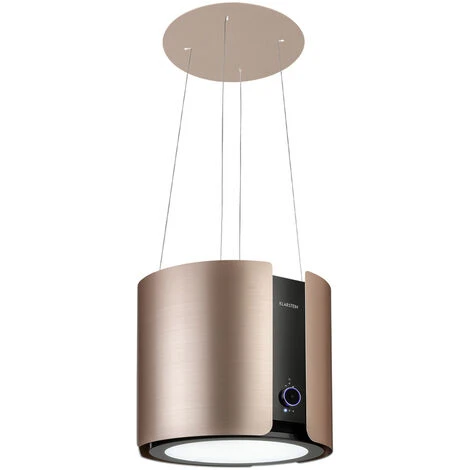 Klarstein Skyfall Smart, Island Extractor Hood, Ø45cm, Circulating Air, 402m³ / H, LED, Stainless Steel, Gold 3 Klarstein Skyfall Smart, Island Extractor Hood, Ø45cm, Circulating Air, 402m³ / H, LED, Stainless Steel, Gold
