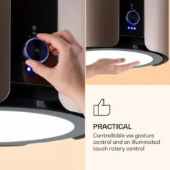 Klarstein Skyfall Smart, Island Extractor Hood, Ø45cm, Circulating Air, 402m³ / H, LED, Stainless Steel, Gold 10 Klarstein Skyfall Smart, Island Extractor Hood, Ø45cm, Circulating Air, 402m³ / H, LED, Stainless Steel, Gold -Home Appliance Store 33504293 4