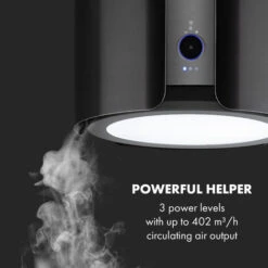 Klarstein Skyfall Smart, Island Extractor Hood, Ø45cm, Circulating Air, 402m³ / H, LED, Stainless Steel, Black 9 Klarstein Skyfall Smart, Island Extractor Hood, Ø45cm, Circulating Air, 402m³ / H, LED, Stainless Steel, Black -Home Appliance Store 33504329 3