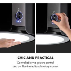 Klarstein Skyfall Smart, Island Extractor Hood, Ø45cm, Circulating Air, 402m³ / H, LED, Stainless Steel, Black 10 Klarstein Skyfall Smart, Island Extractor Hood, Ø45cm, Circulating Air, 402m³ / H, LED, Stainless Steel, Black -Home Appliance Store 33504329 4