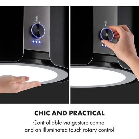 Klarstein Skyfall Smart, Island Extractor Hood, Ø45cm, Circulating Air, 402m³ / H, LED, Stainless Steel, Black 6 Klarstein Skyfall Smart, Island Extractor Hood, Ø45cm, Circulating Air, 402m³ / H, LED, Stainless Steel, Black - Image 4