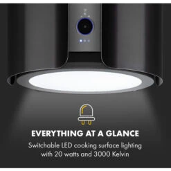 Klarstein Skyfall Smart, Island Extractor Hood, Ø45cm, Circulating Air, 402m³ / H, LED, Stainless Steel, Black 11 Klarstein Skyfall Smart, Island Extractor Hood, Ø45cm, Circulating Air, 402m³ / H, LED, Stainless Steel, Black -Home Appliance Store 33504329 5
