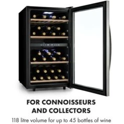 Klarstein Vinamour 45 Duo Wine Refrigerator 2 Zones 118 Ltr / 45 Fl 5-18 °C -Home Appliance Store 33765732 3