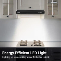 CIARRA 903BK60 Visor Cooker Hood 60cm 3 Speeds Stainless Steel Extractor Fan Black -Home Appliance Store 36409462 4