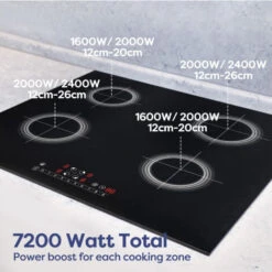 CIARRA Built-in 4 Zones Induction Hob, Integrated Electric Cooktop With Booster Function 7200W-CD4BBIH -Home Appliance Store 36409470 2