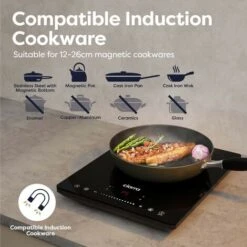 CIARRA Single Induction Hob 2000W, Touch Control Black Polished Crystal Glass Panel Safety Lock-CBTIH1 -Home Appliance Store 36409477 5